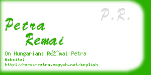 petra remai business card